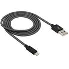 Net Style Metal Head 8 Pin to USB Data / Charger Cable, Cable Length: 1m(Black) - 1
