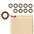 10 Pairs for iPhone 6 & 6s Rear Camera Lens with Bezel(Gold) - 1