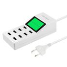 CDA6 5V (2.1A + 2.1A + 1A + 1A + 1A + 1A + 0.5A + 0.5A ) 8 USB Ports Superfast Charging USB Charger with Display Screen - 1