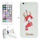 ENKAY Hat-Prince 3 in 1 Creative Character Pattern White TPU Protective Case + 0.26mm 9H+ Surface Hardness 2.5D Explosion-proof Tempered Glass Film + Metal Rear Camera Lens Protective Ring for iPhone 6 Plus & 6s Plus - 1