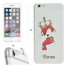 ENKAY Hat-Prince 3 in 1 Creative Character Pattern White Hard Case + 0.26mm 9H+ Surface Hardness 2.5D Explosion-proof Tempered Glass Film + Metal Rear Camera Lens Protective Ring for iPhone 6 Plus & 6s Plus - 1