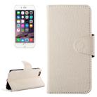 Denim Texture Horizontal Flip Magnetic Buckle Leather Case with Card Slots & Holder for iPhone 6 Plus & 6S Plus(White) - 1