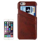 Deluxe Retro PU Leather Back Cover Case with Card Slots with Fashion Logo for iPhone 6 Plus & 6S Plus(Brown) - 1