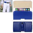 Crazy Horse Texture Horizontal Style Leather Waist Bag for iPhone 6 Plus & 6S Plus / Galaxy Note 4 / Note 3 / Note 2 / A5 & A3(Dark Blue) - 1