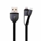 1m 2 in 1 8 Pin & Micro USB to USB Data / Charger Cable(Black) - 1