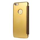 For iPhone 6 Plus & 6s Plus Electroplating Mirror Horizontal Flip PC + Leather Protective Case (Gold) - 2