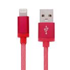 Net Style Metal Head USB to 8 Pin Data / Charger Cable, Cable Length: 25cm(Red) - 1