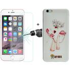 ENKAY Hat-Prince 2 in 1 Creative Character Pattern White TPU Protective Case + 0.26mm 9H+ Surface Hardness 2.5D Explosion-proof Tempered Glass Film for iPhone 6 Plus & 6s Plus - 1