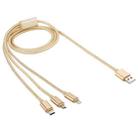 1.2m Type-C & 8 Pin & Micro USB to USB 2.0 Charging Cable(Gold) - 1