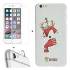 ENKAY Hat-Prince 3 in 1 Creative Character Pattern White Hard Case + 0.26mm 9H+ Surface Hardness 2.5D Explosion-proof Tempered Glass Film + Metal Rear Camera Lens Protective Ring for iPhone 6 & 6s - 1