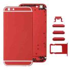 5 in 1 for iPhone 6s (Back Cover + Card Tray + Volume Control Key + Power Button + Mute Switch Vibrator Key) Full Assembly Housing Cover(Red) - 1