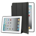 4-folding Slim Smart Cover Leather Case with Holder & Sleep / Wake-up Function for iPad 4 / New iPad (iPad 3) / iPad 2(Black) - 1
