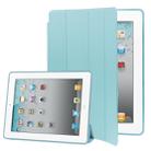 4-folding Slim Smart Cover Leather Case with Holder & Sleep / Wake-up Function for iPad 4 / New iPad (iPad 3) / iPad 2(Blue) - 1