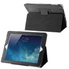 High Quality Litchi Texture Soft Leather Case with Holder for iPad 2 / iPad 3 / iPad 4 (Black) - 1