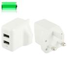 UK Plug Dual USB Power Charger Adapter, For iPad, iPhone, Galaxy, Huawei, Xiaomi, LG, HTC and Other Smart Phones, Rechargeable Devices(White) - 1
