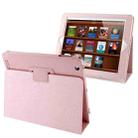 High Quality Litchi Texture Folding Leather with Sleep / Wake-up & Holder Function for iPad 2 / iPad 3 / iPad 4(Pink) - 1
