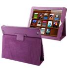 High Quality Litchi Texture Folding Leather with Sleep / Wake-up & Holder Function for iPad 2 / iPad 3 / iPad 4 (Purple) - 1