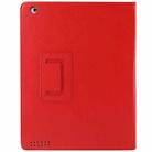 High Quality Litchi Texture Folding Leather with Sleep / Wake-up & Holder Function for iPad 2 / iPad 3 / iPad 4 (Red) - 4