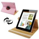 360 Degree Rotatable Leather Case with Sleep / Wake-up Function & Holder for New iPad (iPad 3)(Pink) - 1