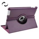 360 Degree Rotatable Leather Case with Sleep / Wake-up Function & Holder for New iPad (iPad 3)(Purple) - 1