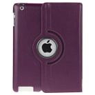 360 Degree Rotatable Leather Case with Sleep / Wake-up Function & Holder for New iPad (iPad 3)(Purple) - 3