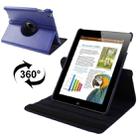 360 Degree Rotatable Leather Case with Sleep / Wake-up Function & Holder for New iPad (iPad 3), Sapphire Blue - 1