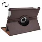 360 Degree Rotatable Leather Case with Sleep / Wake-up Function & Holder for New iPad (iPad 3)(Brown) - 1