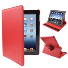 360 Degree Rotatable PU Leather Case with Sleep / Wake-up Function & Holder for New iPad (iPad 3) / iPad 2, Red(Red) - 1