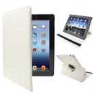 360 Degree Rotatable PU Leather Case with Sleep / Wake-up Function & Holder for New iPad (iPad 3) / iPad 2 / iPad 4, White(White) - 1