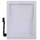 (Controller Button + Home Key Button PCB Membrane Flex Cable + Touch Panel Installation Adhesive)  Touch Panel for New iPad (iPad 3)(White) - 2