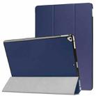 Custer Texture Horizontal Flip Smart Leather Case with 3-folding Holder  & Sleep / Wake-up Function for iPad Pro 12.9 inch 2017 / 2015(Dark Blue) - 1