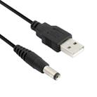 USB Male to DC 5.5 x 2.1mm Power Cable, Length: 1.2m(Black) - 1