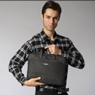 15.6 inch Portable One Shoulder Waterproof Nylon Laptop Bag, Black (301#)(Black) - 9
