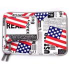 POFOKO US Flag Pattern 13.3 inch Fashion Zipper Linen Waterproof Sleeve Case Bag for Laptop Notebook, with A Small Bag for Mouse - 1