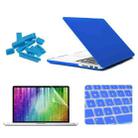 ENKAY for MacBook Pro Retina 13.3 inch (US Version) / A1425 / A1502 4 in 1 Frosted Hard Shell Plastic Protective Case with Screen Protector & Keyboard Guard & Anti-dust Plugs(Dark Blue) - 1