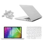 ENKAY for MacBook Pro Retina 13.3 inch (US Version) / A1425 / A1502 4 in 1 Frosted Hard Shell Plastic Protective Case with Screen Protector & Keyboard Guard & Anti-dust Plugs(White) - 1