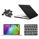 ENKAY for MacBook Pro Retina 15.4 inch (US Version) / A1398 4 in 1 Frosted Hard Shell Plastic Protective Case with Screen Protector & Keyboard Guard & Anti-dust Plugs(Black) - 1