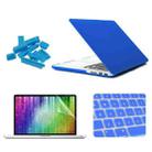 ENKAY for MacBook Pro Retina 15.4 inch (US Version) / A1398 4 in 1 Frosted Hard Shell Plastic Protective Case with Screen Protector & Keyboard Guard & Anti-dust Plugs(Dark Blue) - 1