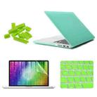 ENKAY for MacBook Pro Retina 15.4 inch (US Version) / A1398 4 in 1 Frosted Hard Shell Plastic Protective Case with Screen Protector & Keyboard Guard & Anti-dust Plugs(Green) - 1