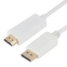 DisplayPort Male to HDMI Male Adapter Cable, Length: 1.8m(White) - 1