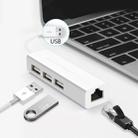 USB 2.0 Ethernet Network Adapter + 3 Ports USB HUB(White) - 1