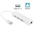 USB 2.0 Ethernet Network Adapter + 3 Ports USB HUB(White) - 2