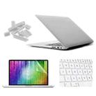 ENKAY for MacBook Air 11.6 inch (US Version) / A1370 / A1465 4 in 1 Frosted Hard Shell Plastic Protective Case with Screen Protector & Keyboard Guard & Anti-dust Plugs(White) - 1