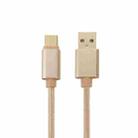 1m Woven Style Metal Head USB-C / Type-C 3.1 to USB 2.0 Data Sync Charge Cable(Gold) - 1