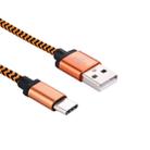 1m Woven Style USB-C / Type-C 3.1 to USB 2.0 Data Sync Charge Cable(Orange) - 1