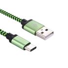 1m Woven Style USB-C / Type-C 3.1 to USB 2.0 Data Sync Charge Cable(Green) - 1