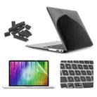 ENKAY for MacBook Air 11.6 inch (US Version) / A1370 / A1465 4 in 1 Crystal Hard Shell Plastic Protective Case with Screen Protector & Keyboard Guard & Anti-dust Plugs(Black) - 1