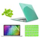 ENKAY for MacBook Air 11.6 inch (US Version) / A1370 / A1465 4 in 1 Crystal Hard Shell Plastic Protective Case with Screen Protector & Keyboard Guard & Anti-dust Plugs(Green) - 1