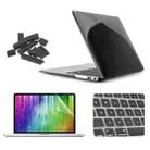 ENKAY for MacBook Air 13.3 inch (US Version) / A1369 / A1466 4 in 1 Crystal Hard Shell Plastic Protective Case with Screen Protector & Keyboard Guard & Anti-dust Plugs(Black) - 1