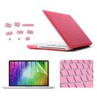 ENKAY for MacBook Pro 13.3 inch (US Version) / A1278 4 in 1 Frosted Hard Shell Plastic Protective Case with Screen Protector & Keyboard Guard & Anti-dust Plugs(Pink) - 1